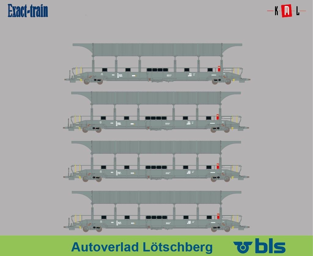 Exact Train 26003 - Autoverladezug BLS Zug 43 Ep.VI 4.tlg. H0/WS